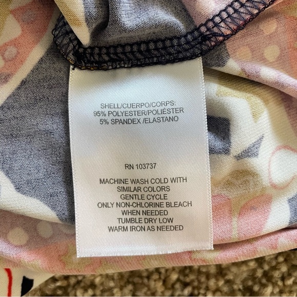 Donna Morgan Sleek Shift Dress Women’s 14 Floral Print V Neck 3/4 Sleeve Slinky - Picture 14 of 14